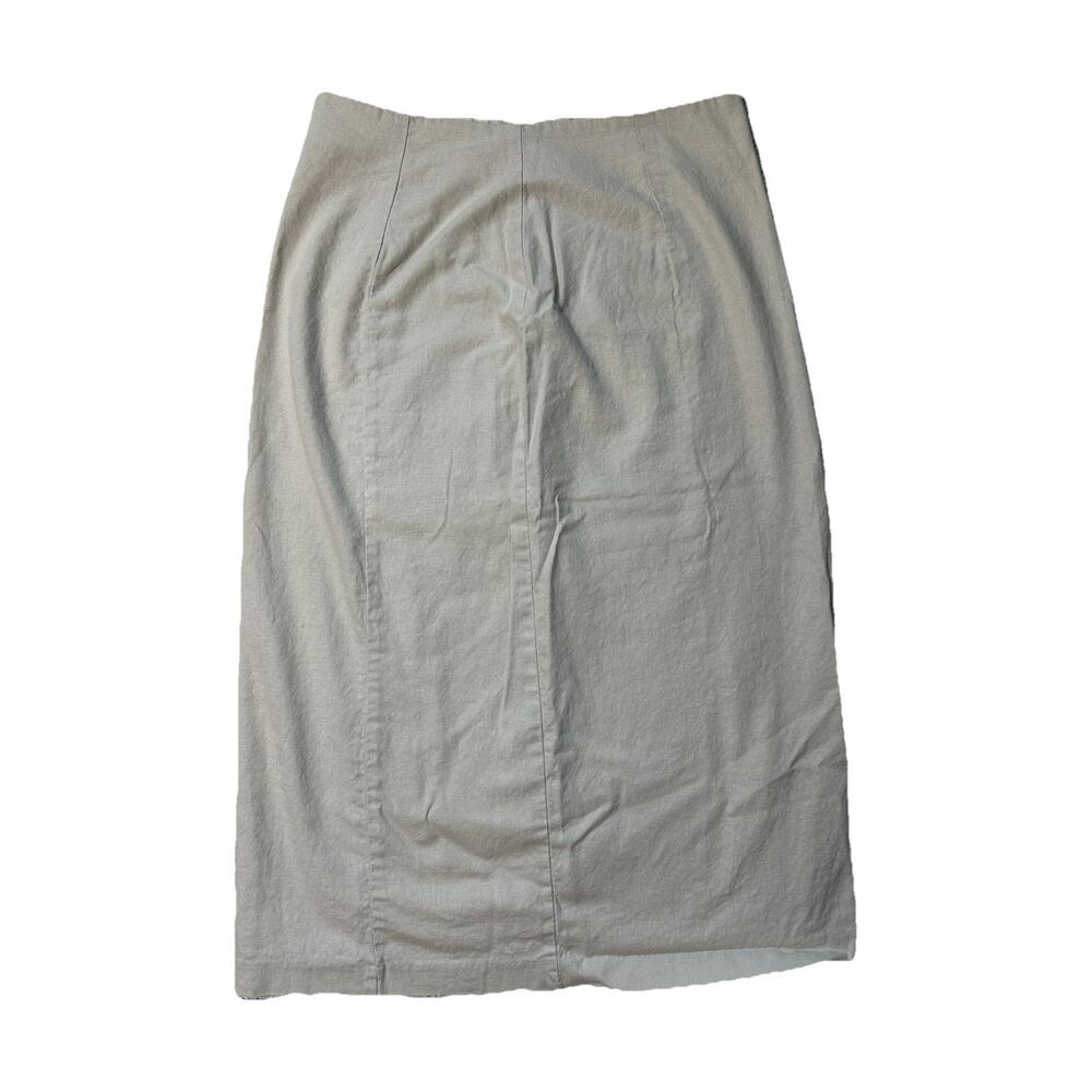 ASOS Linen Blend Midi Pencil Skirt Beige Cream Size US 6